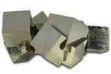 Shiny, Natural Pyrite Cube Cluster - Navajun, Spain #361789-1